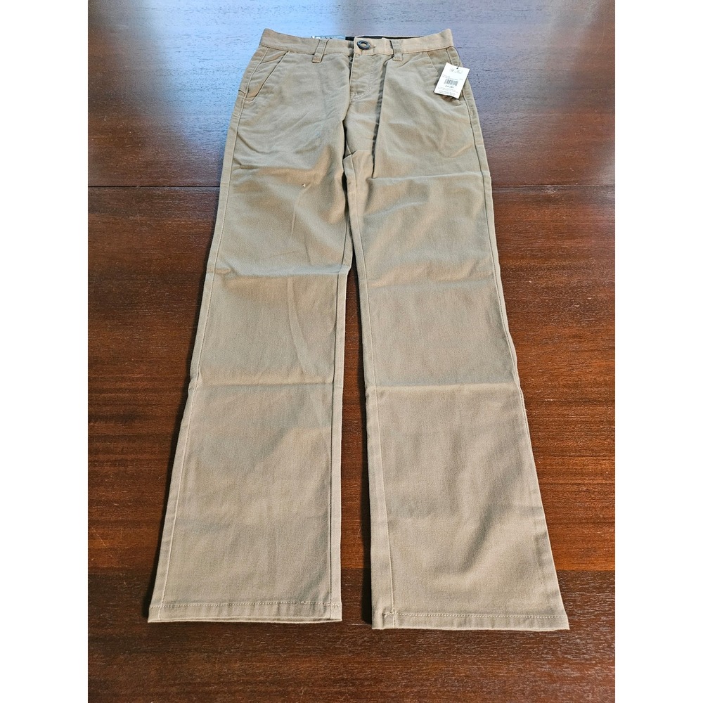 Volcom Frickin Modern Stretch Chino Pants Youth Size 24 (8) Khaki Beige NWT